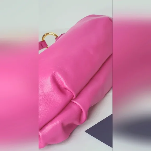 🔥HostPick🔥NWOT PRADA Milano Vibrant Pink Leather Shoulder Bag /Handbag Gold - Picture 8 of 16